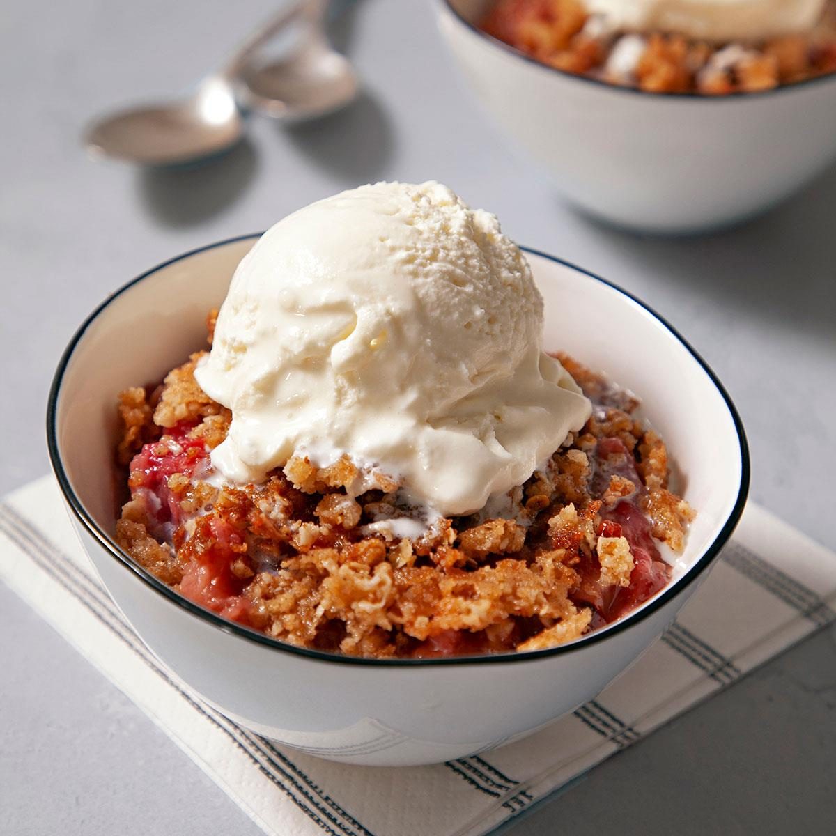 Sweet-Tart Strawberry Rhubarb Crisp: The Basil Twist & Easy Prep